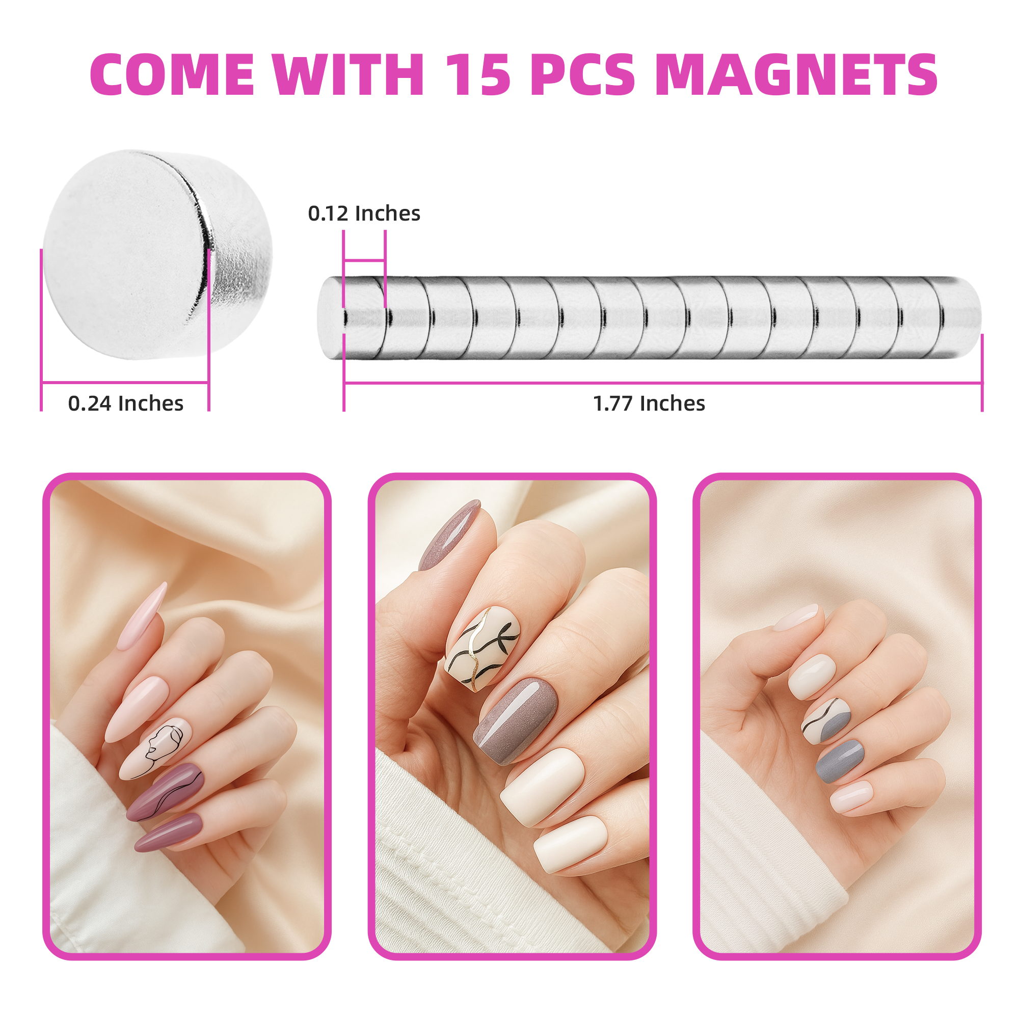 Acrylic Nail Clipper with Magnets (Violet Red)