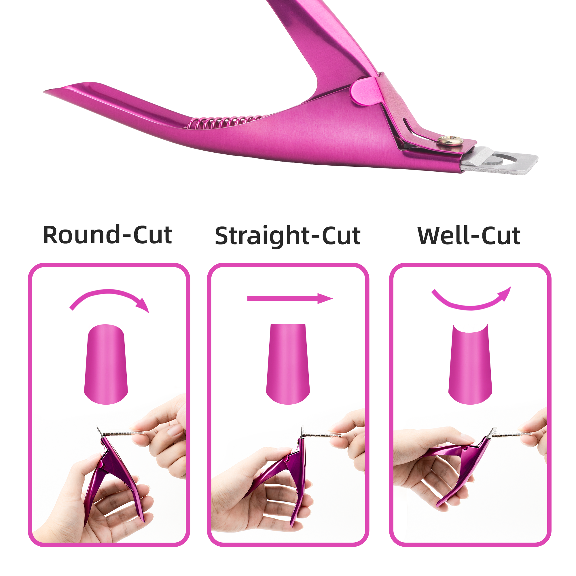 Acrylic Nail Clipper with Magnets (Violet Red)