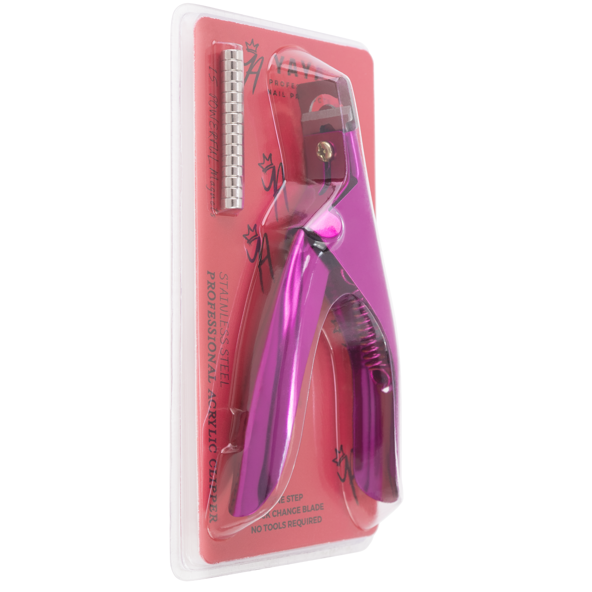 Acrylic Nail Clipper with Magnets (Violet Red)