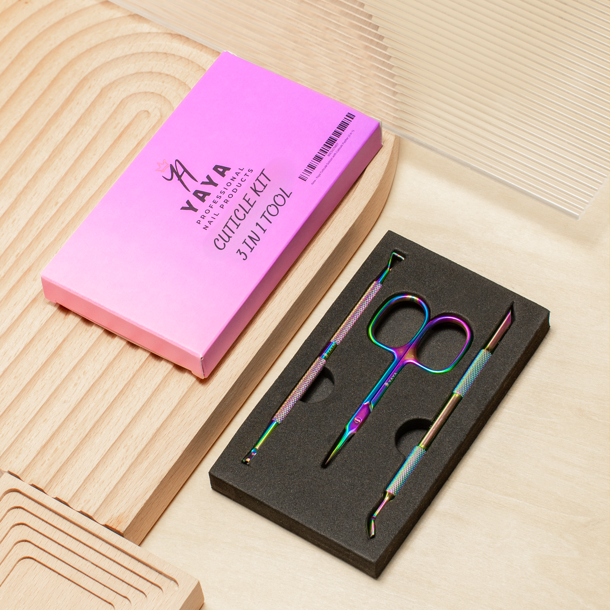 Cuticle Scissors with Cuticle Pushers, Extra Fine Curved Blade.