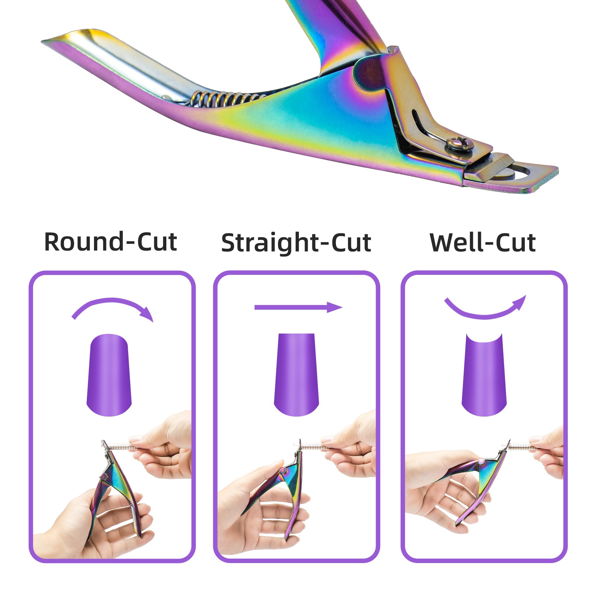 Acrylic Nail Clipper with Magnets (Rainbow)