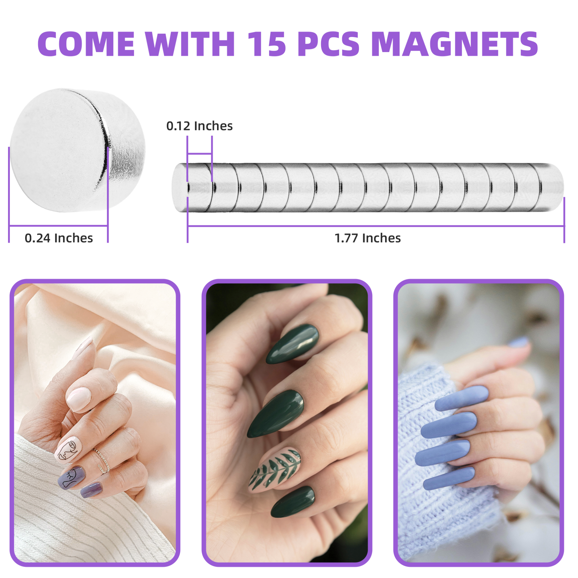 Acrylic Nail Clipper with Magnets (Rainbow)