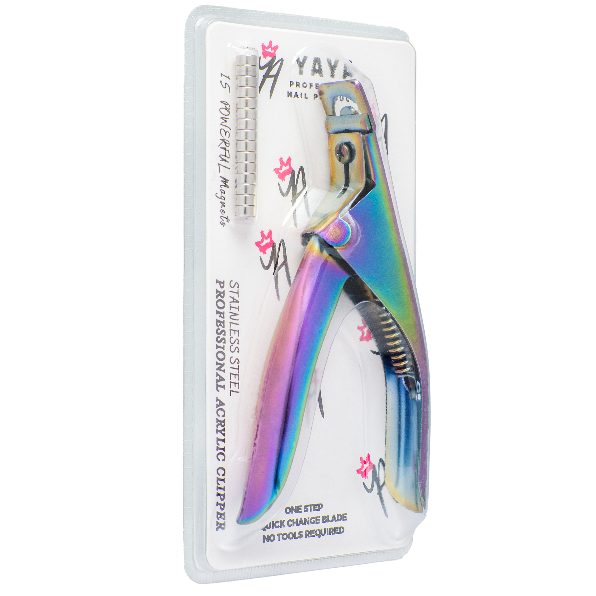 Acrylic Nail Clipper with Magnets (Rainbow)