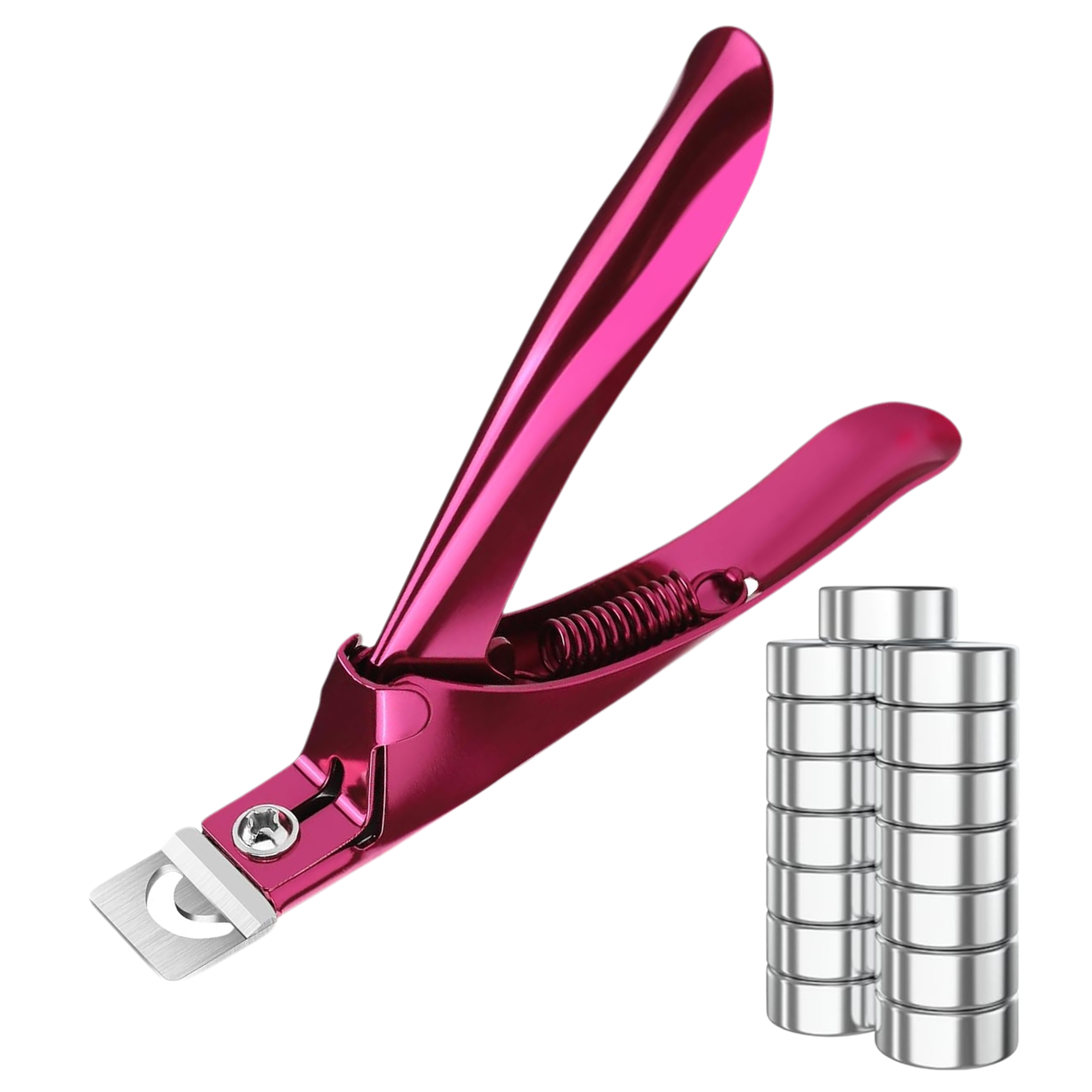 Acrylic Nail Clipper with Magnets (Violet Red)