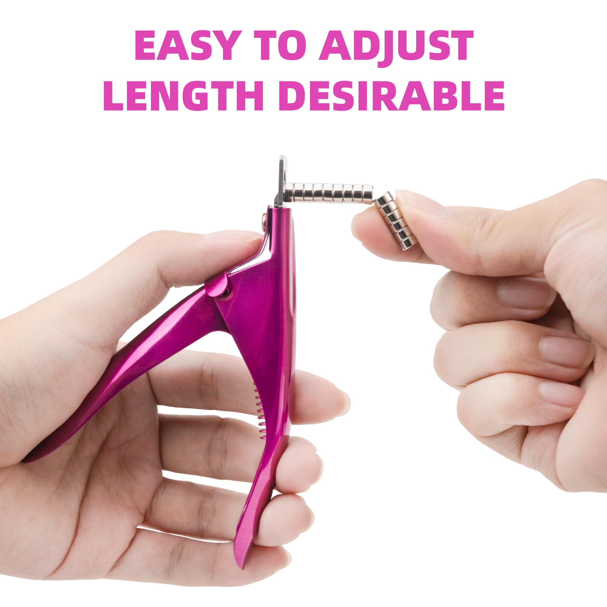 Acrylic Nail Clipper with Magnets (Violet Red)