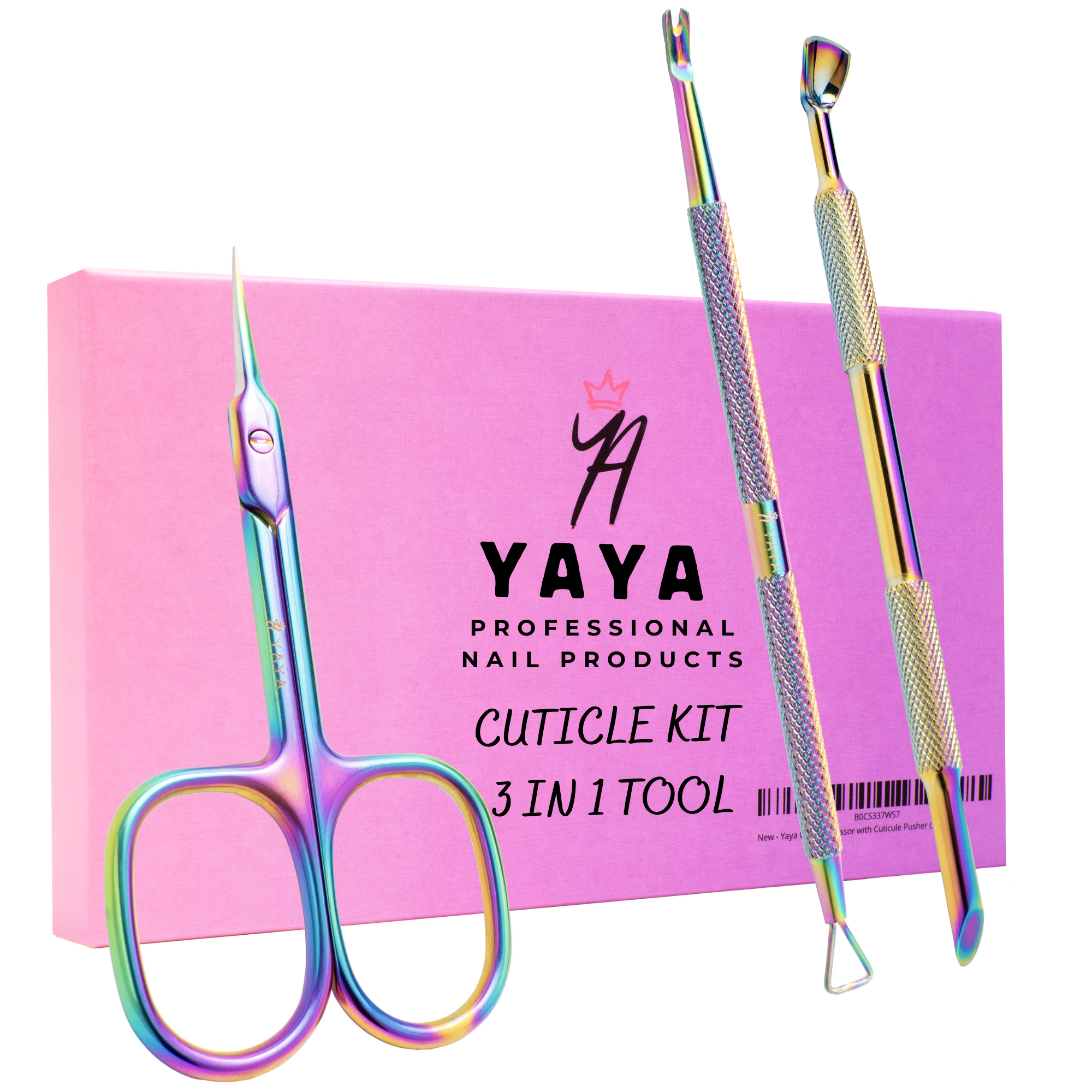 Cuticle Scissors with Cuticle Pushers, Extra Fine Curved Blade.